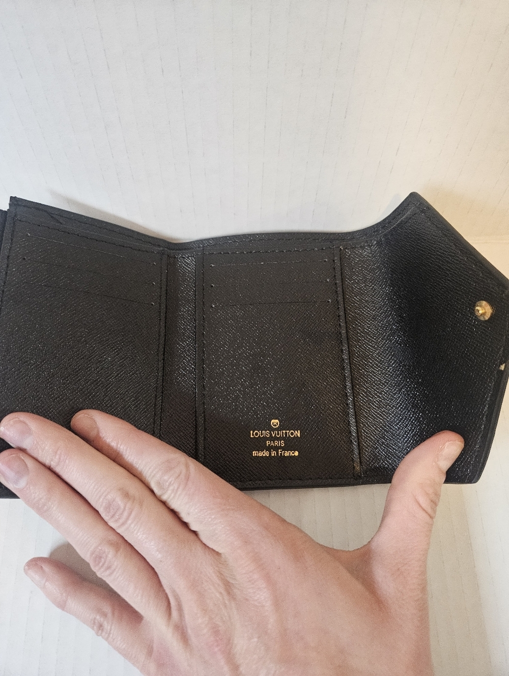 Monogram Canvas Small Envelope Wallet - Black with Gold Snap - Picture 2 of 5
